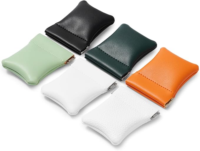 2 Pack PU Leather Slim Engagement Wedding Ring Pouch Leather Jewelry Pouch - Image 3
