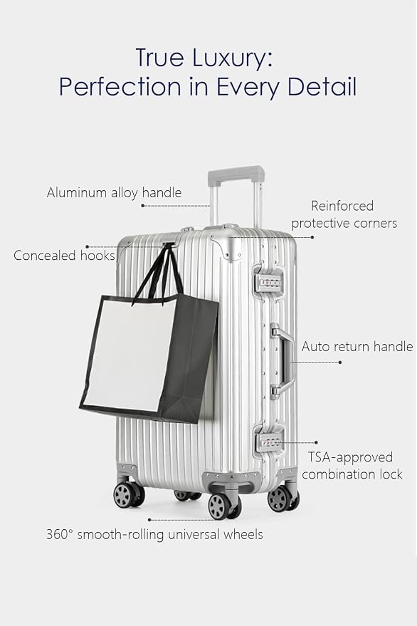 HotWay 28 Inch All Aluminum Checked in Luggage - Image 2