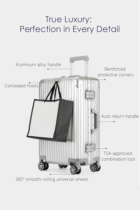HotWay 24 Inch All Aluminum Checked In Luggage - Image 2