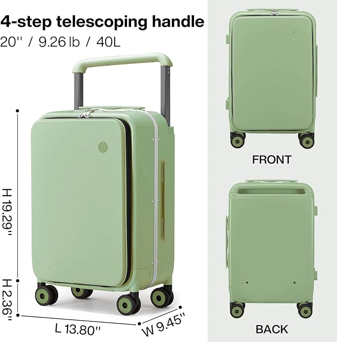 mixi Carry On Luggage Wide Handle Luxury Design Rolling Travel Suitcase PC - Image 6