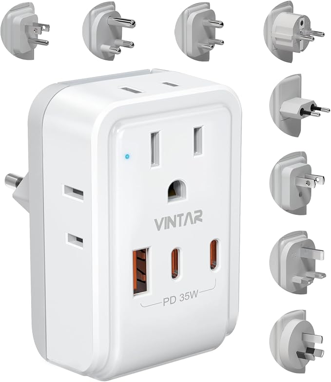 Universal Travel Adapter Kit, VINTAR PD 35W International Power Adapter by VINTAR