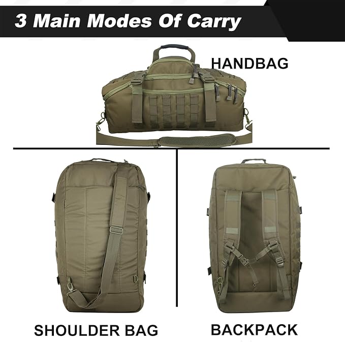 3 In 1 Military Backpack Travel Duffle Bag - Image 3