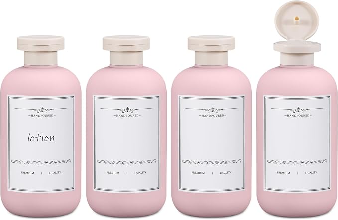 ASEVAT 6.7oz 4Pcs Plastic Refillable Travel Shampoo & Conditioner Bottles by ASEVAT