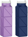 2pcs 610ml Collapsible Water Bottles Upgrade Foldable Water Bottle BPA Free by POPDIGITO