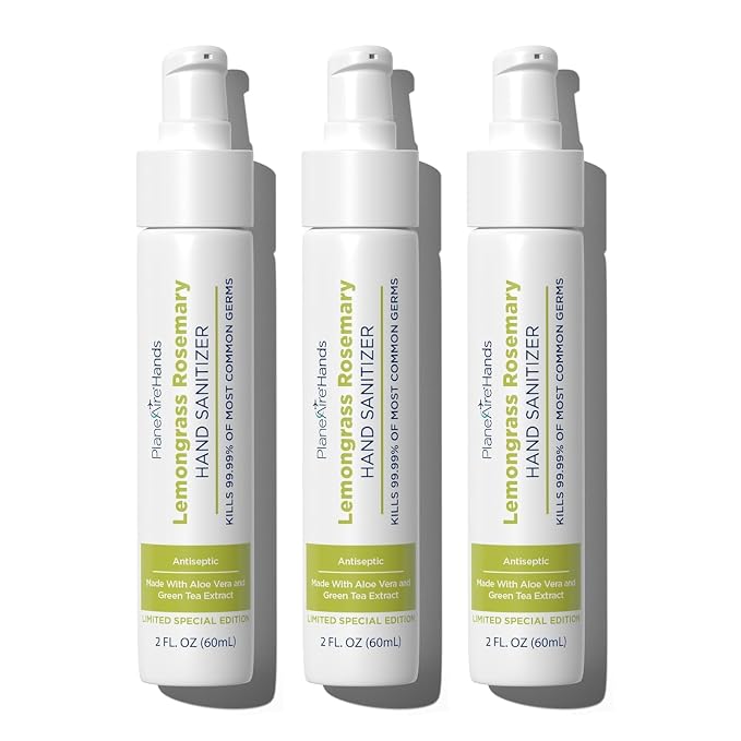 Lemongrass Rosemary Lotion Hand Sanitizer | Travel Size | Cleanse & Moisturize by PlaneAire