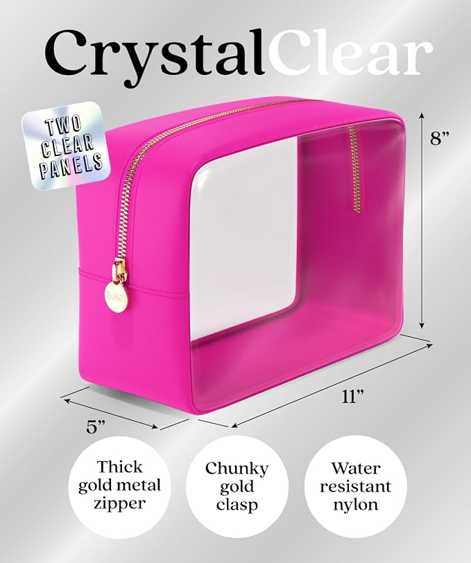 Clear Makeup Bag Zipper Pouch, Transparent Cosmetic Case Organizer, TSA - Image 2
