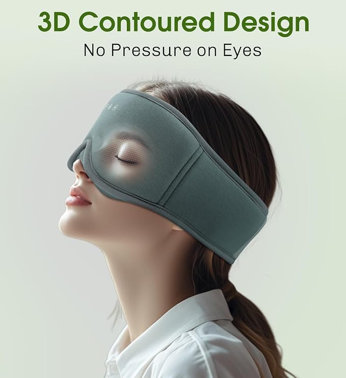 Bamboo Cotton Sleep Mask with Bluetooth Wireless Headphones - Image 8