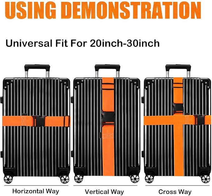 Luggage Straps for Suitcases TSA Approved-2 Pack Bright Personalized Luggage - Image 4
