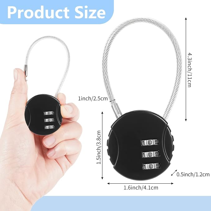Therwen 36 Pcs Combination Lock 3 Digit Gym Waterproof Padlock Resettable Bag - Image 6