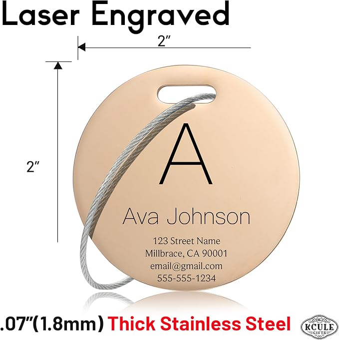 Customized Stainless Steel Luggage Tags: Personalize Your Suitcases, and Bags - Image 4