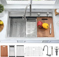 33 Inch Drop In Waterfall Kitchen Sink Workstation-Bokaiya 33x19 Drop In by Bokaiya