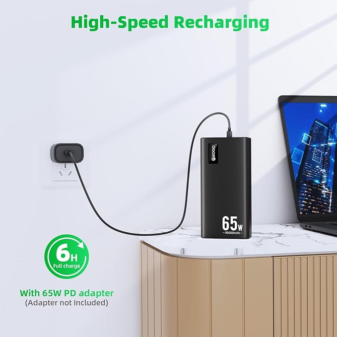 Power Bank Fast Charging 50000mAh, 65W Laptop Portable Charger USB C Compatible - Image 6