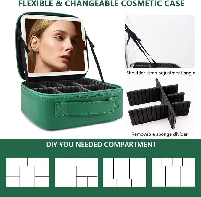 Travel Makeup Bag for Women and Makeup Artists Cosmetic Organizer Large Makeup - Image 2