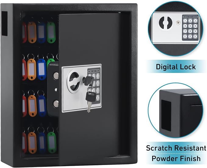 KYODOLED Electronic 40 Keys Cabinet Wall Mount, Digital Key Safe Lock Box - Image 4