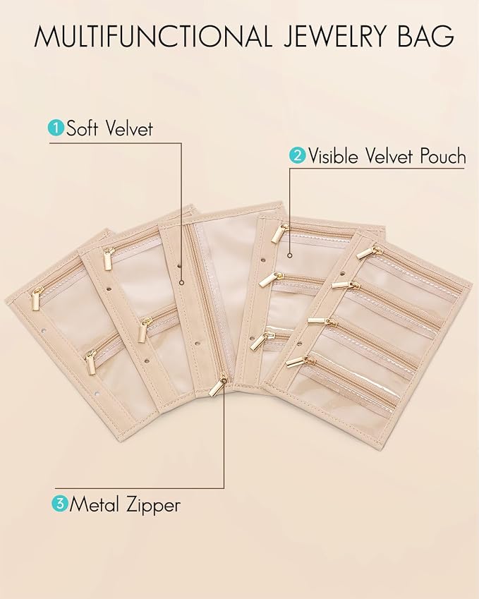 Vlando Jewelry Box for Girls Women, Display Portability Jewelry Pouch Storage - Image 4