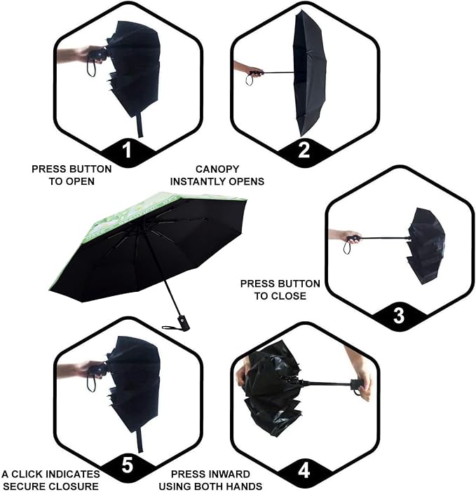 SY COMPACT Travel Umbrella Windproof Automatic Umbrellas Small Compact UV Sun - Image 7