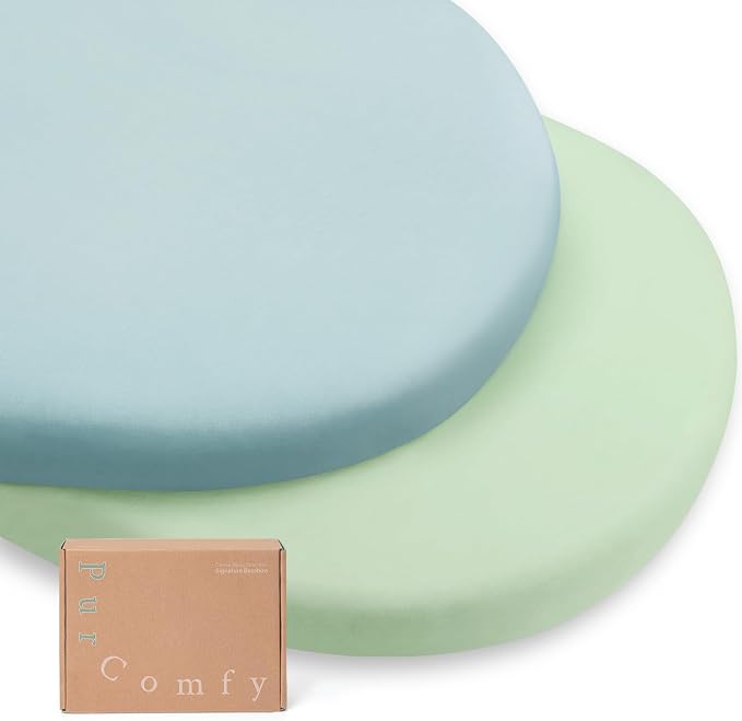 PurComfy Supersoft Fitted Bassinet Sheets, Premium Bamboo Viscose Cradle Sheets by PurComfy
