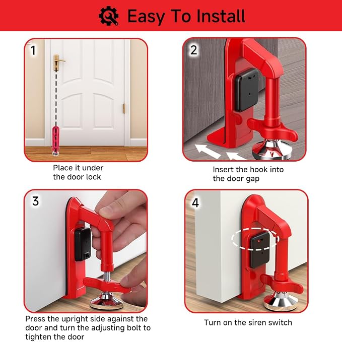 Portable Alarm Door Stopper for Additional Safety in Hotel, Apartment and - Image 6