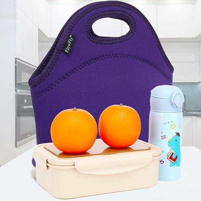 FlowFly Neoprene Kids Lunch box Insulated Soft Bag Mini Cooler Thermal Meal - Image 7