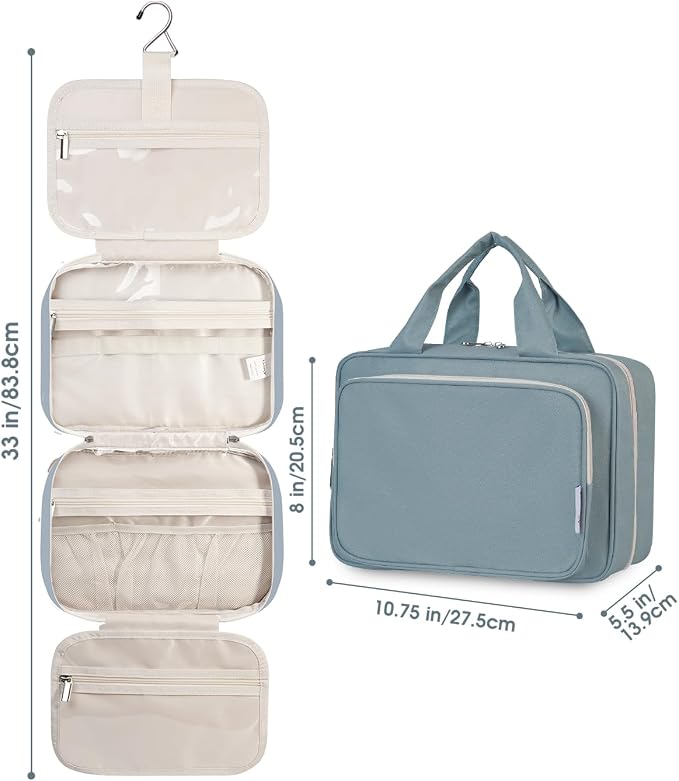 Narwey Hanging Toiletry Bag for Women Travel Makeup Bag Organizer Toiletries - Image 8