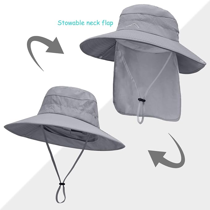 Sun Hats for Men Women, UPF50+ Protection Safari Hat, Wide Brim Fishing Hat - Image 2