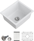 Dcolora 18 Inch Undermount Small Bar Sink Single Bowl Kitchen Sink White by Dcolora