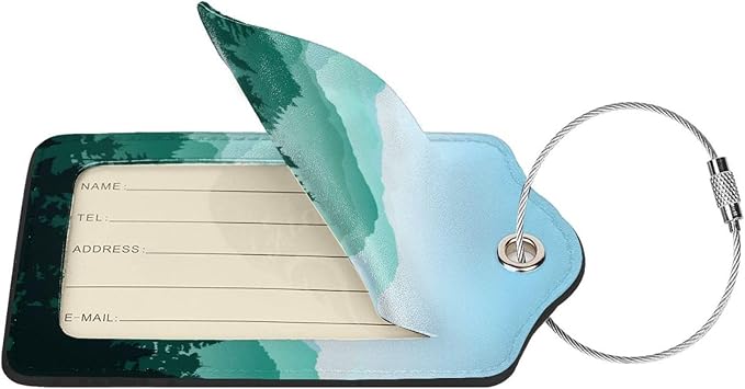 2 Pcs Cute Green Mountain Luggage Tag - Image 3