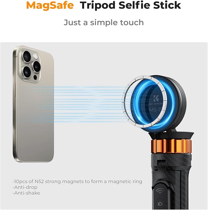 K&F Concept 63'' Magnetic Selfie Stick Tripod - Image 2
