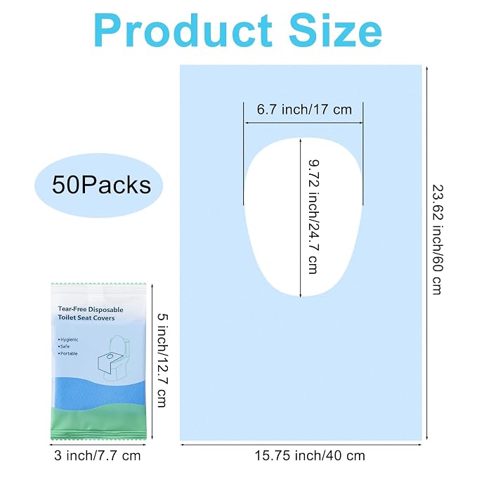 50 Packs Tear-Free Toilet Seat Covers Disposable - Image 4