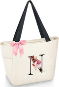Vavabox Tote Bag, A-Z Initial Monogrammed Waterproof Tote Bag, Bridesmaid Gifts by Vavabox