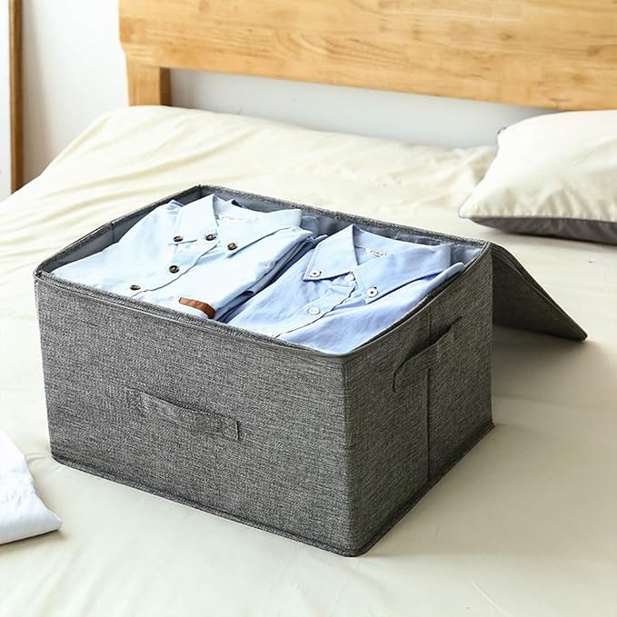 ANMINY 2PCS Storage Bins with Zipper Lids 36 Qt Lidded Fabric Storage Boxes - Image 6