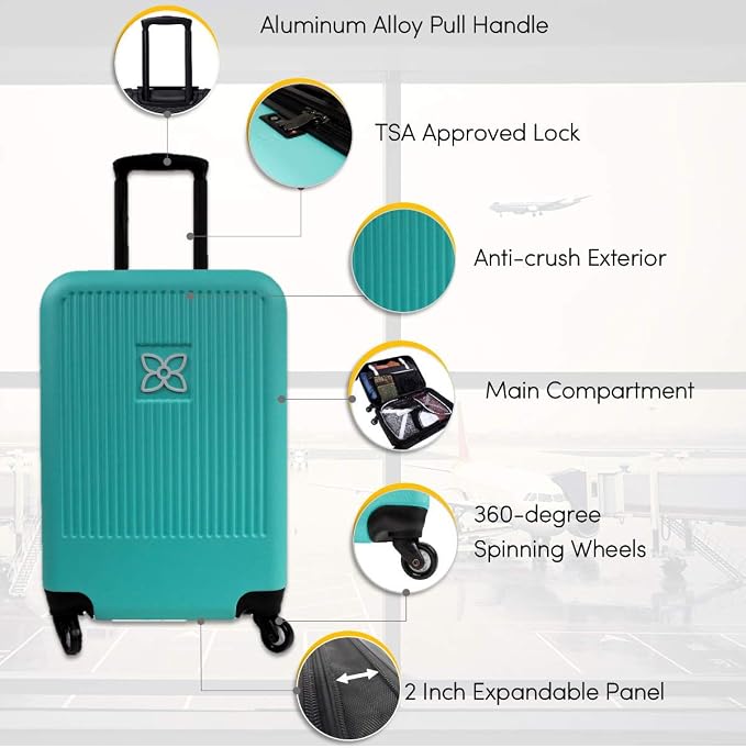 Sherpani Meridian, 22 Inch Carry On Luggage Airline Approved, Rolling Hardside - Image 7