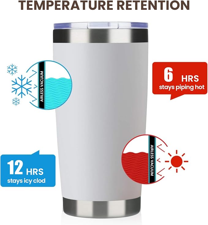 MEWAY 20oz Tumbler 8 Pack Double Wall Vacuum Insulated Travel Mug Bulk - Image 6