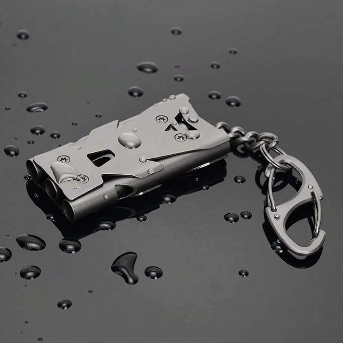 Whistle Emergency Whistles Keychain Rape Whistle Stainless Steel High Decibel - Image 2