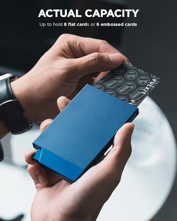 VULKIT Pop up Card Holder Minimalist Credit Card Holder RFID Blocking Slim - Image 2