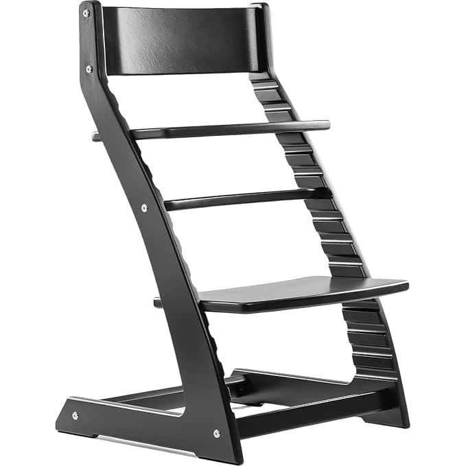 FORNEL Modern Black Wooden High Chair | The Adjustable Grow-with-Me Chair by FornelFurniture