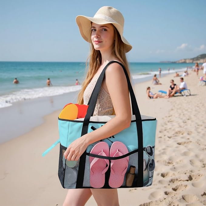 Sandproof Beach Bag with Zipper - Image 2