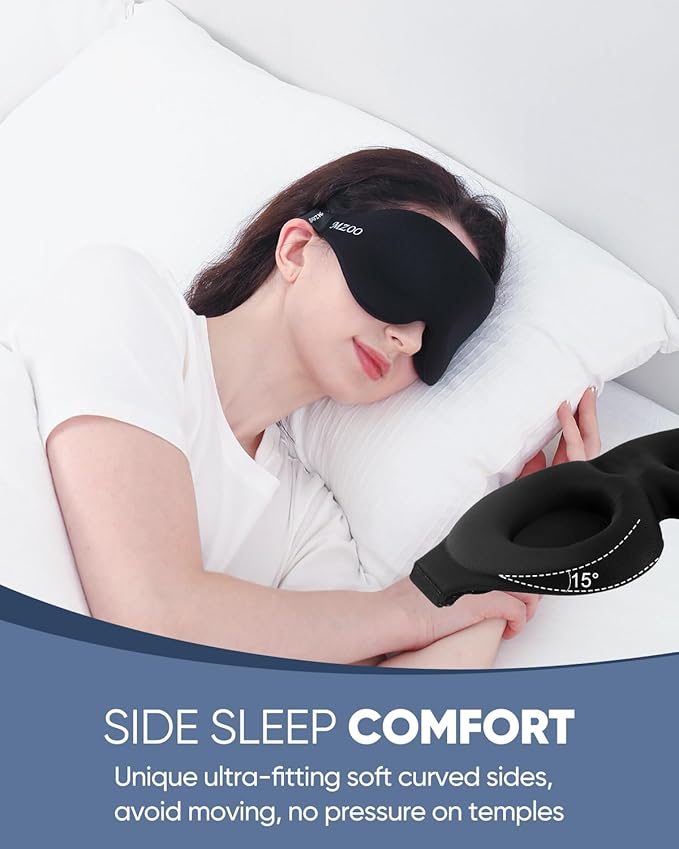 MZOO Sleep Eye Mask for Side Sleeper Men Women, Zero Eye Pressure 3D Sleeping - Image 3