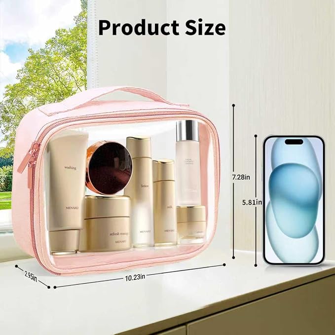 Travel Toiletry Bag, 2 Pack Clear Makeup Bags - Image 2