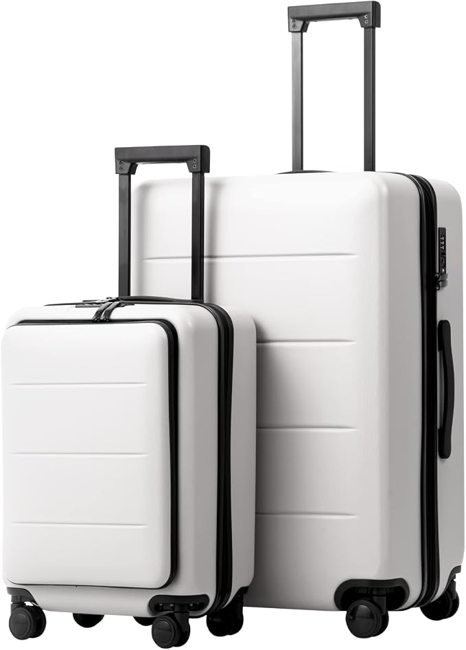 Coolife Luggage Suitcase Piece Set Carry On ABS+PC Spinner by COOLIFE