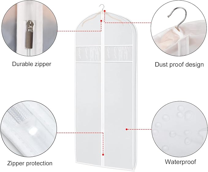 Zilink Dress Bags for Gowns Long 72-inch Garment Bags for Long Dresses Clear - Image 5