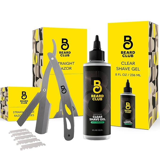 Beard Club Straight Razor for Men & Premium Shaving Gel for Men – Hydrating by TheBeardClub