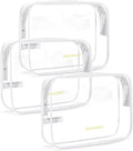 BAGSMART Clear Toiletry Bag, 3 Packs TSA Approved Water Resistant Quart Size by BAGSMART