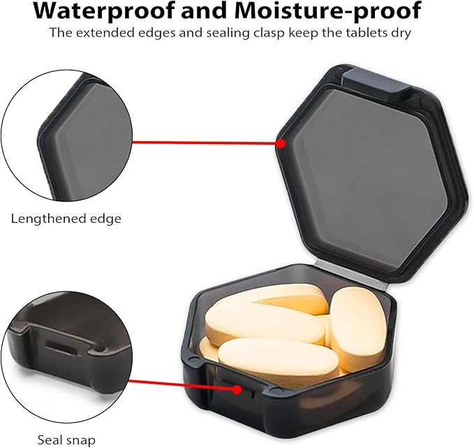 Small Pill Case Travel Pill Box Cute Pill Organizer - Image 4