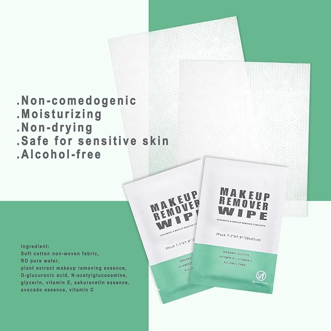 50 Individually Wrapped Makeup Remover Wipes - Image 6
