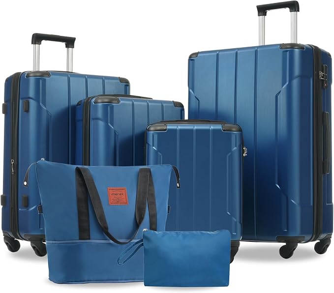 Merax Luggage Set 6 Piece Expandable Lightweight ABS Hardshell Travel Suitcases by Merax
