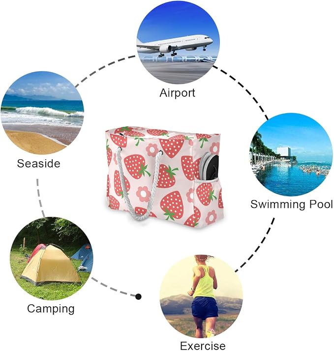 senya Large Beach Bags Totes Canvas Tote Shoulder Bag Soft Wave Water Resistant - Image 3