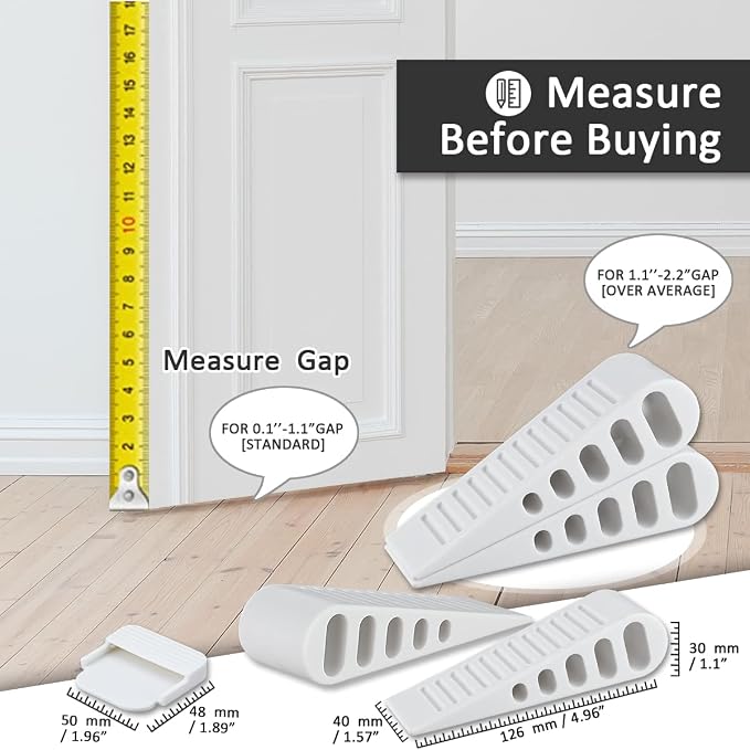 JQK Rubber Door Stopper Wedge, Wooden Floor, DSB61-WH-P3 - Image 2