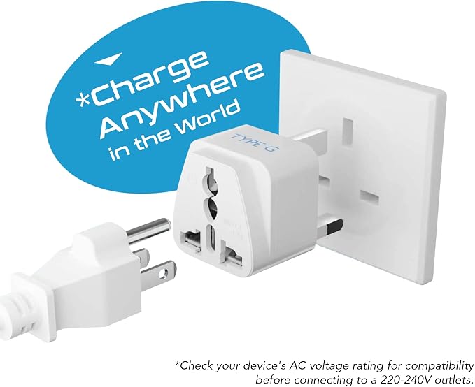 Ceptics Travel Adapter with Types A-M Plugs, Travel Plug Adapter Set Compatible - Image 6