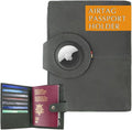 GARZINI Passport Holder with AirTag, Passport Wallet with RFID, Travel by GARZINI